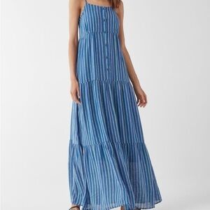 Blue Striped Maxi Dress